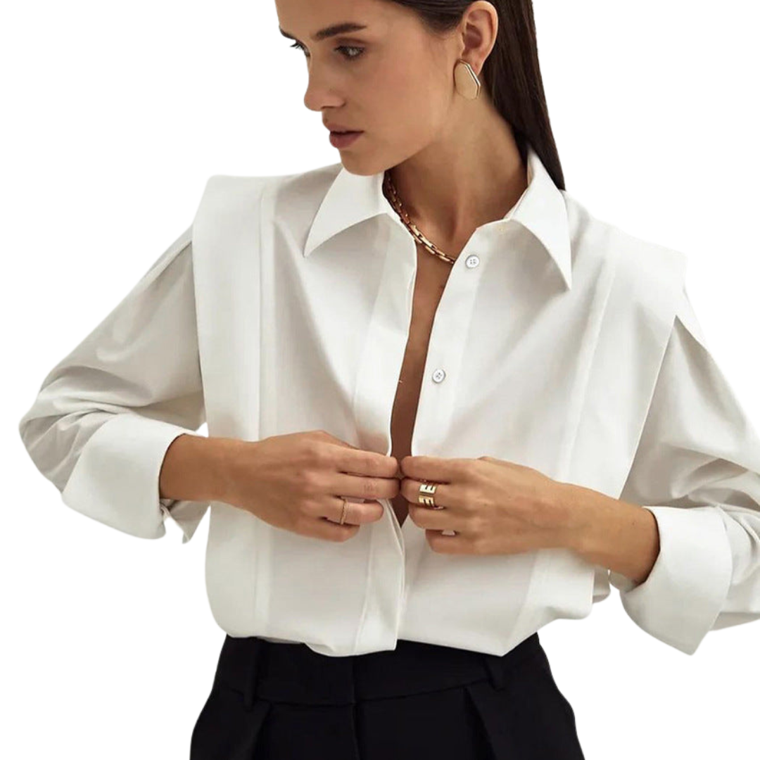 Revere™| Minimalist Oversized Button-Up Blouse