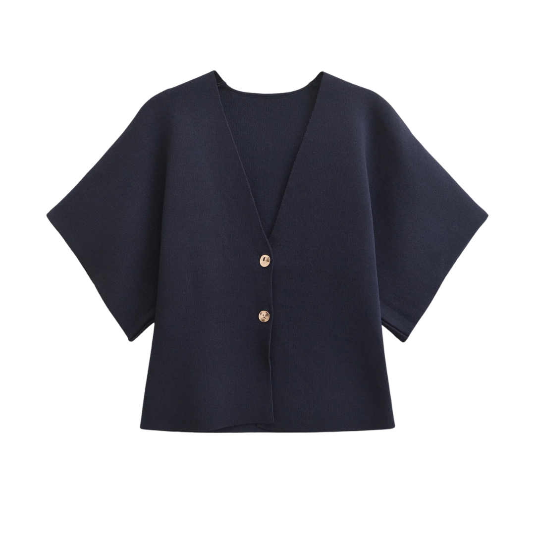 Revere™ l Chic Minimalist Buttoned Blouse