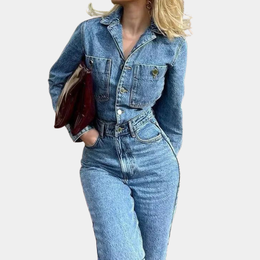 Revere™ | Stylish Denim Jumpsuit