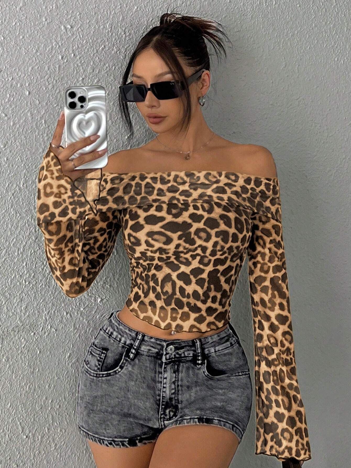 Revere™ | Leopard Luxe Off-Shoulder Top