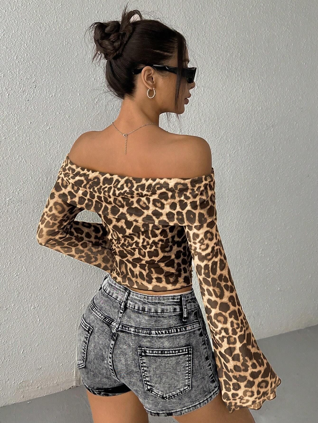 Revere™ | Leopard Luxe Off-Shoulder Top