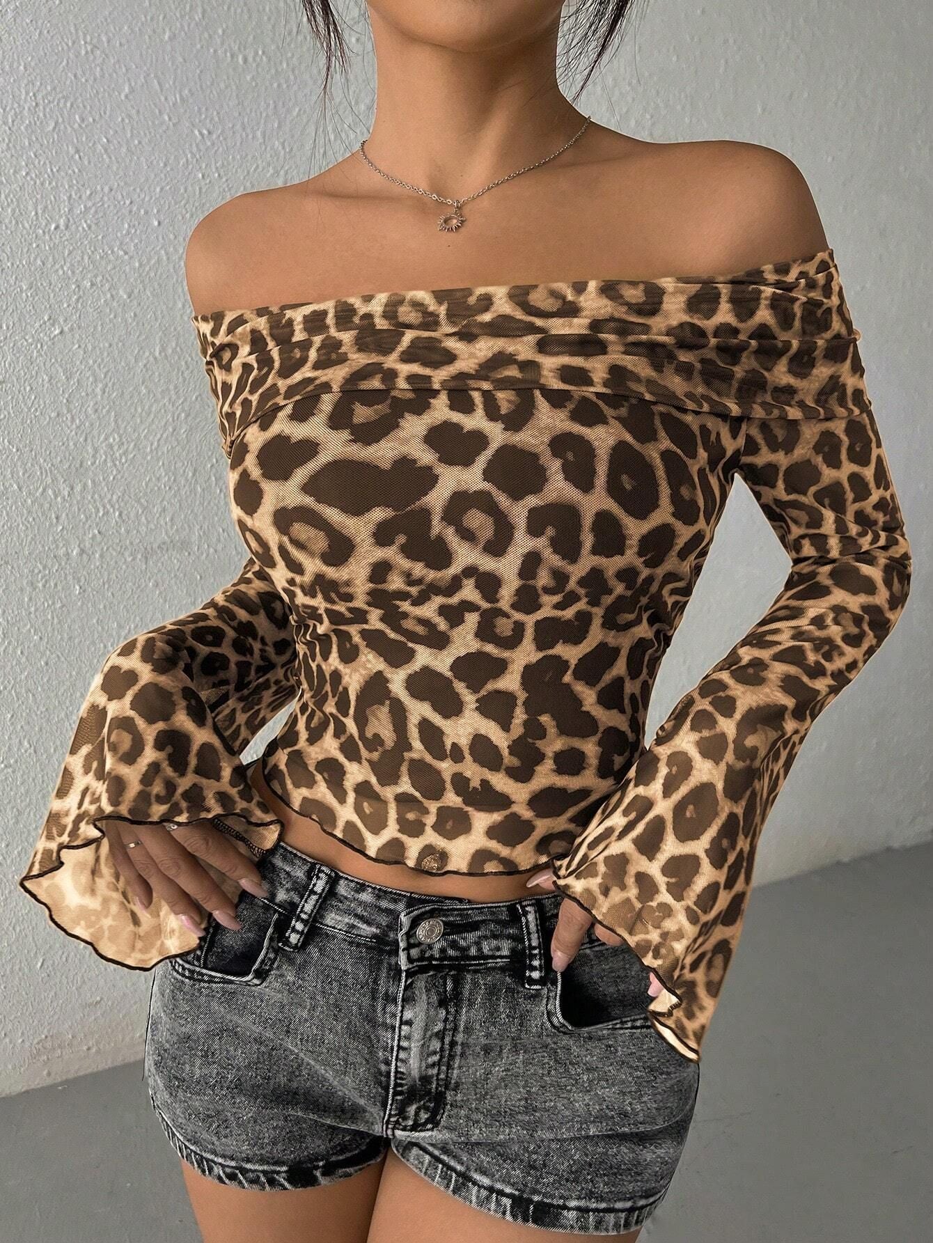 Revere™ | Leopard Luxe Off-Shoulder Top