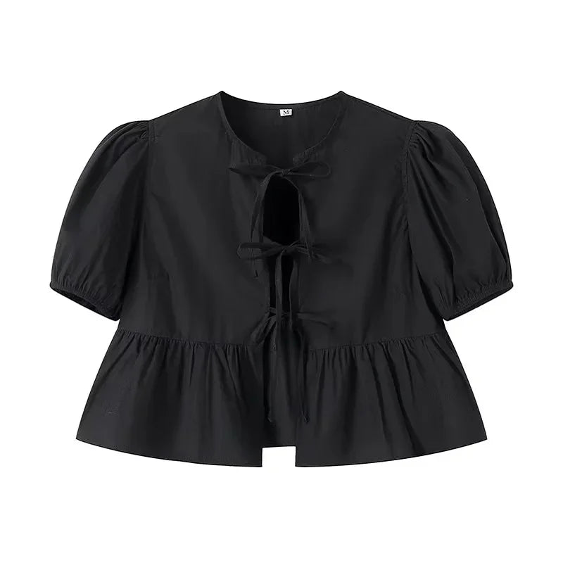 Revere™ | Elegant Tie-Front Peplum Blouse