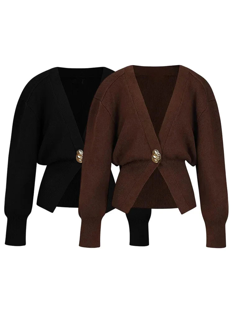 Revere™| Elegant Cardigan with Gold Button Closure